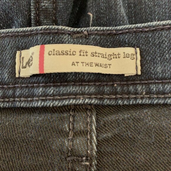 Lee Classic Fit Straight Leg Jeans At The Waist Dark Wash Blue Petite Size 18P - Picture 3 of 7